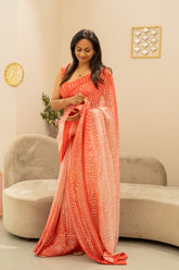 Coral Ombre Saree and Blouse